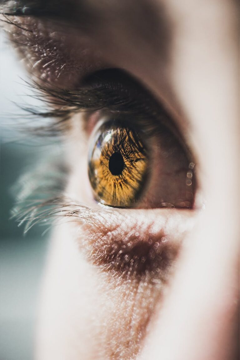 close up photo of person s eye