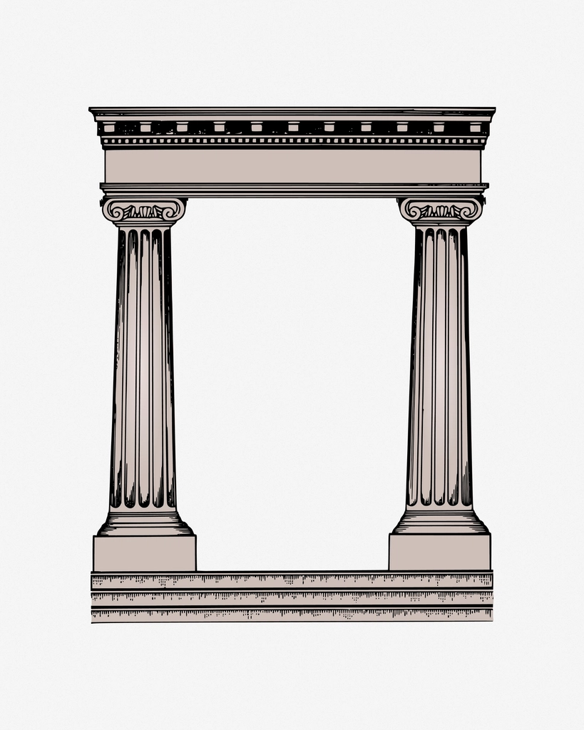 Roman column clipart, illustration vector