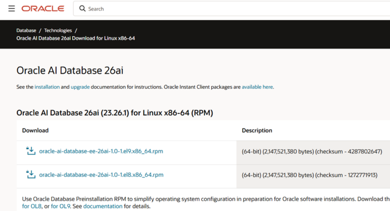 Oracle AI Database 26ai Free RPM Installation On Oracle Linux 9 (OL9 ...